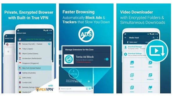 Navigateur VPN privé Tenta