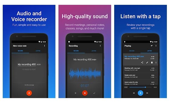 highest rated audio recorder on play store