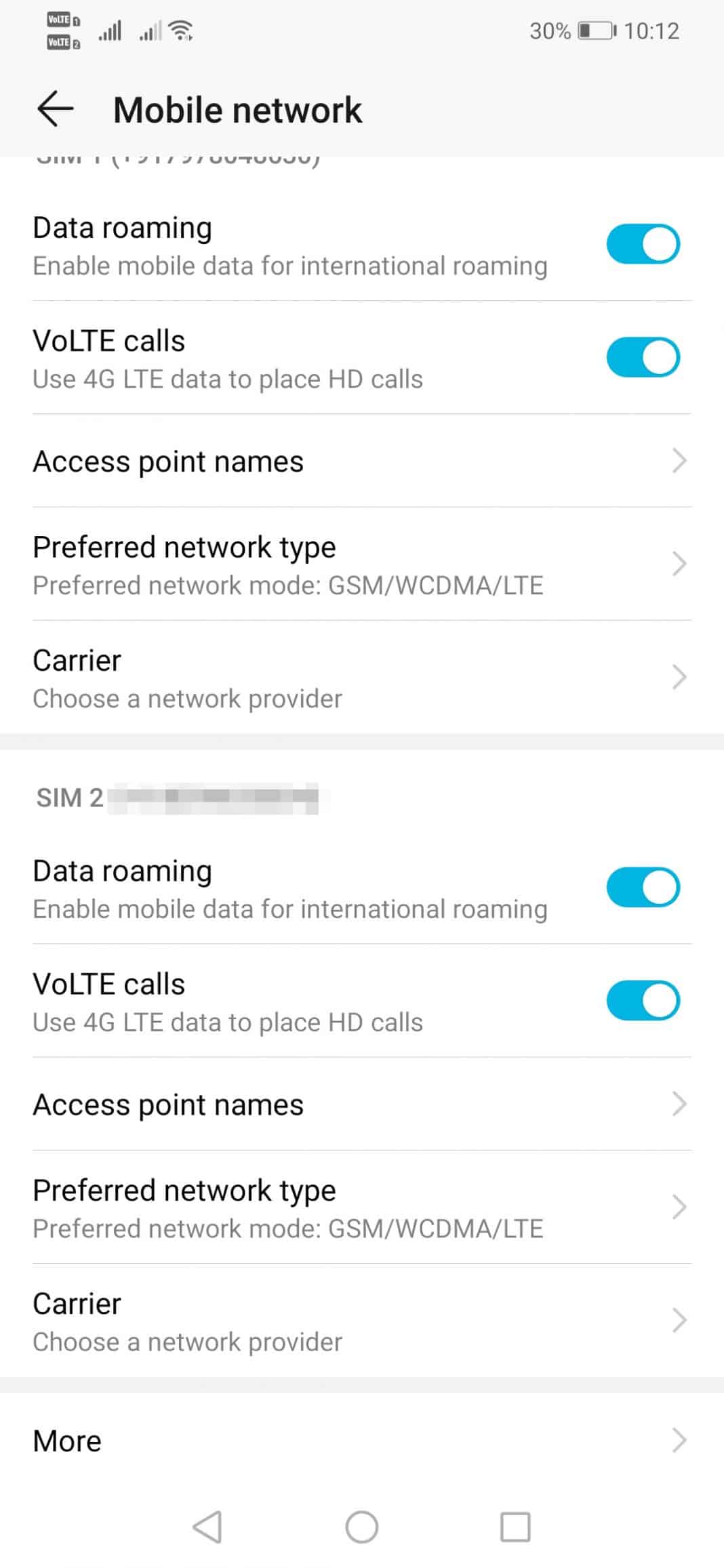 Select Prefered Network Type