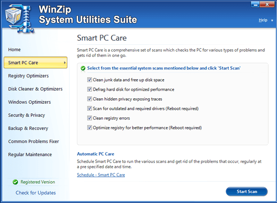 Suite di utilità di sistema WinZip