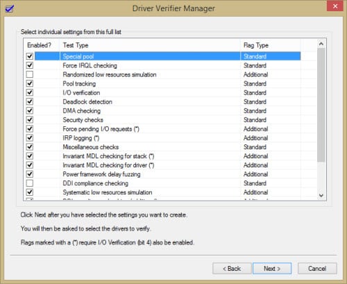 Activate The Driver Verifier