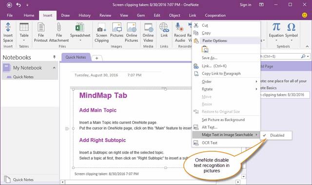 Microsoft OneNote OCR