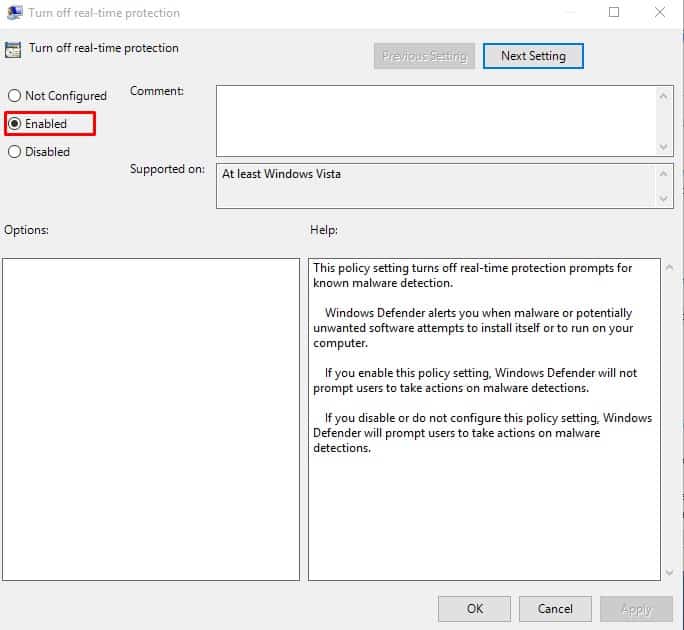 Stop 'Antimalware Service Executable' from Group Policy Editor