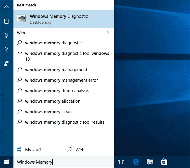 Použijte nástroj Windows Memory Diagnostic Tool