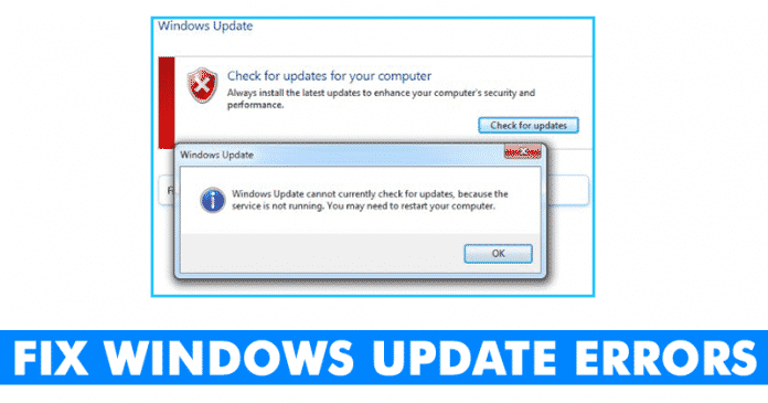 How To Fix 'Windows Update Cannot Currently Check for Updates' Error