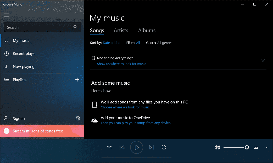 Groove Music Player