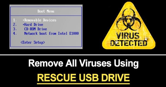 Remove All Viruses From Computer Using Rescue USB Disk