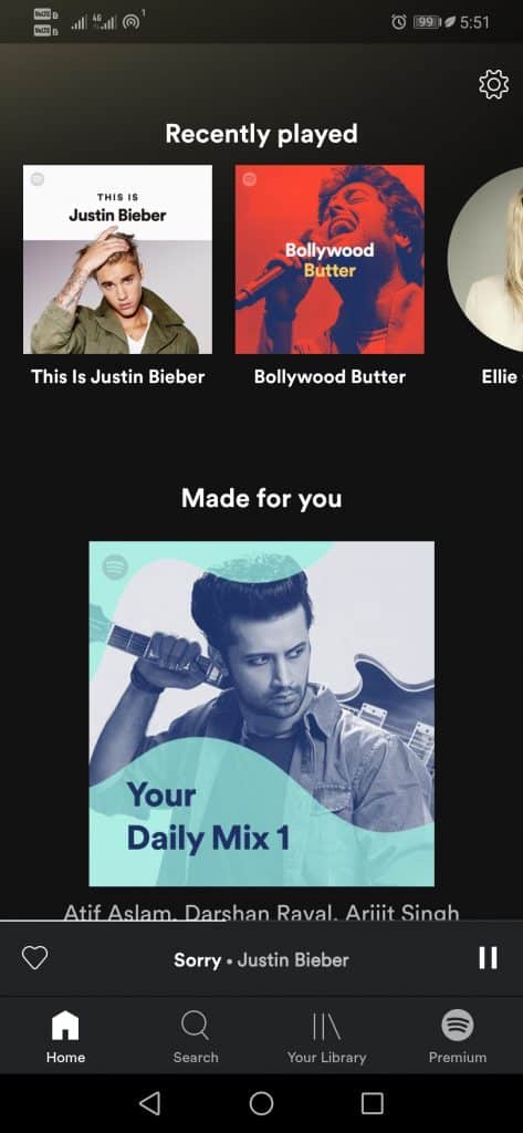 Spotify alkalmazás