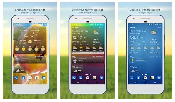 Wetter- und Uhr-Widget für Android