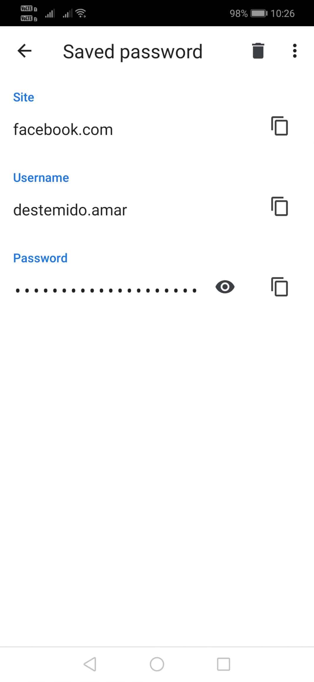 View Saved Passwords in Chrome For Android