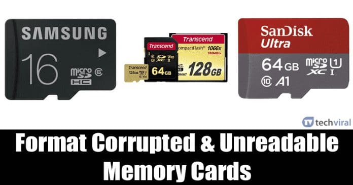 How To Format Corrupted/Unreadable Memory Card