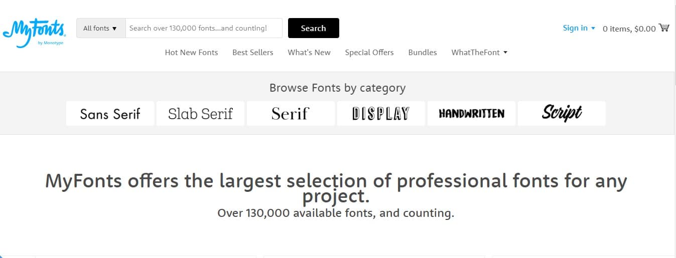 Myfonts jelas merupakan situs web terbaik untuk mengunduh font gratis.