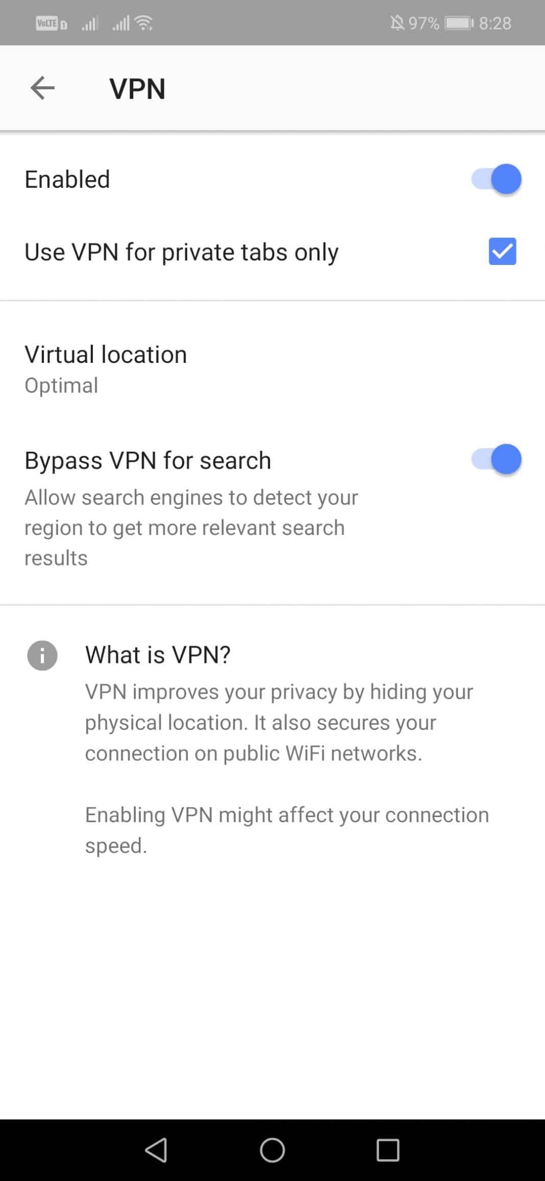 Safely Browse The Web With Opera's Free VPN On Android