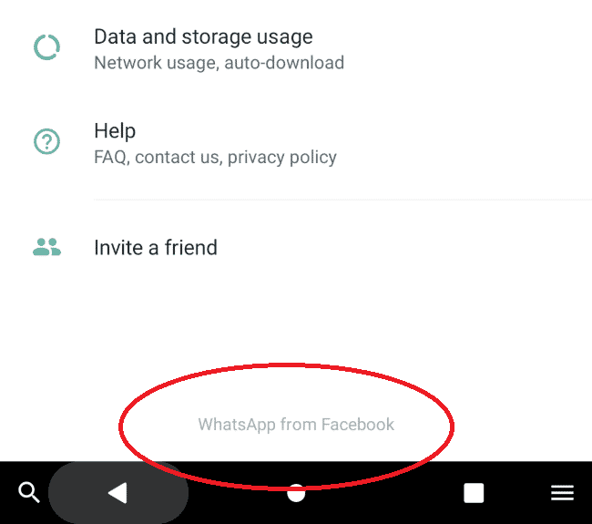 "WhatsApp from Facebook" tag