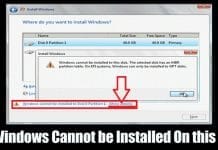 How to Solve Windows Cannot be Installed On this Disk Error