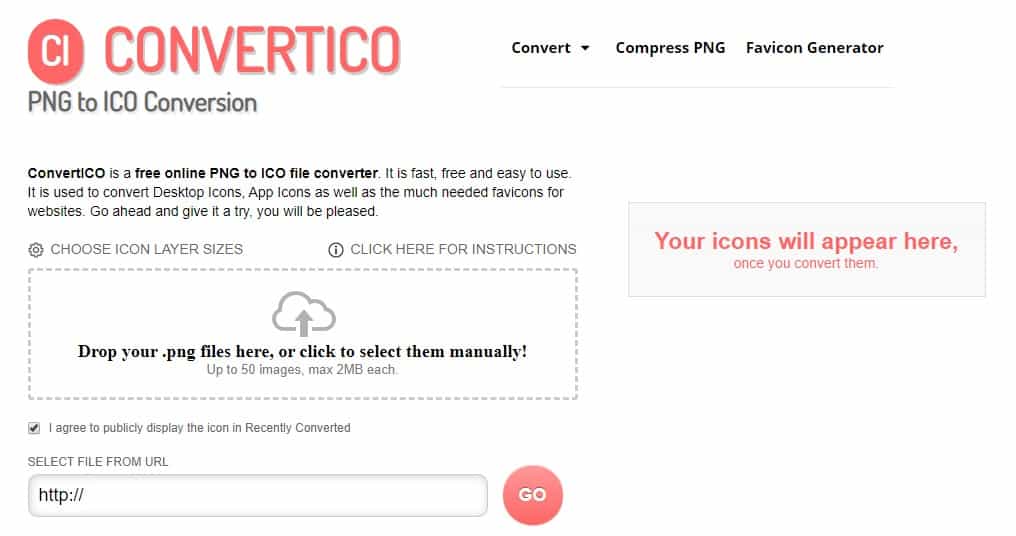 Convert PNG images to ICO (Icons)