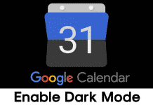 Enable Dark Mode in Google Calendar