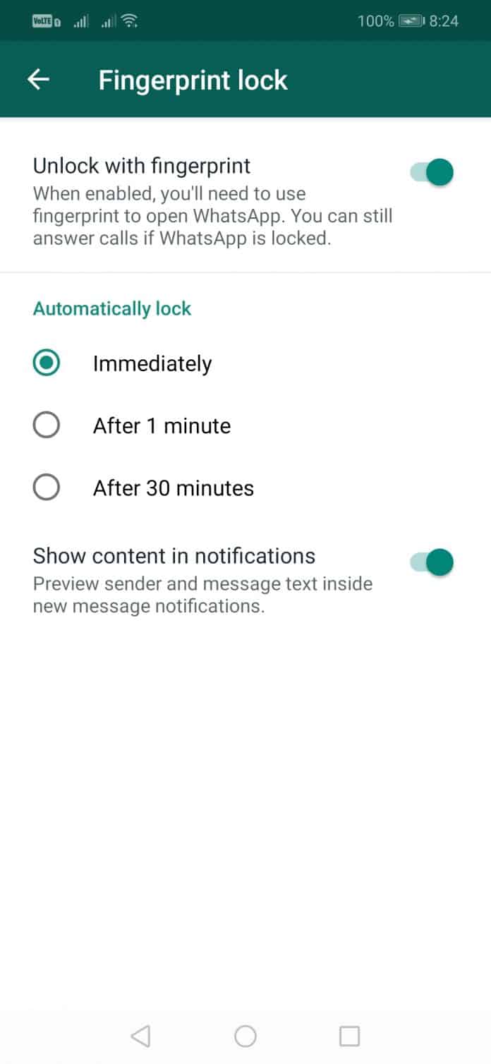 How To Enable Fingerprint Unlock Feature in WhatsApp For Android