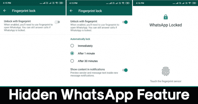 How To Enable Fingerprint Unlock Feature in WhatsApp For Android
