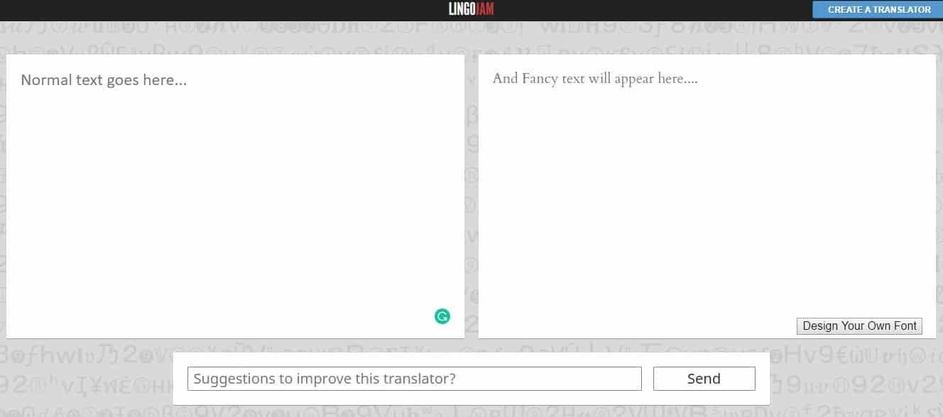 lingo jam fancy text generator