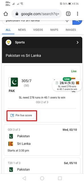 How To Pin Live Score on Your Android s Screen - 30