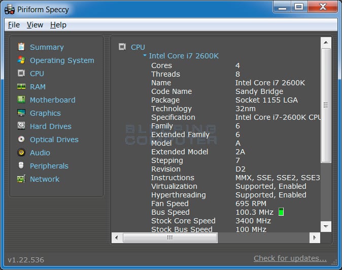 speccy temperature colors