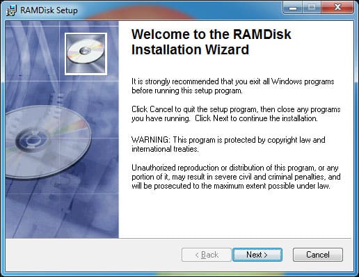 Install Dataram RamDisk