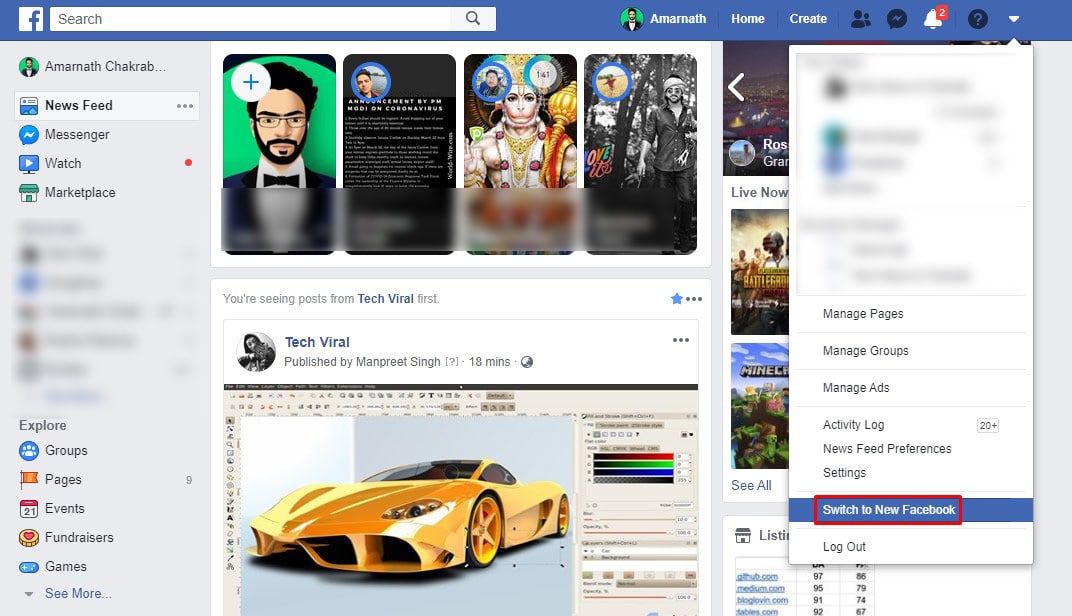 How To Change Facebook s Look Into New Design  2 Methods  - 84