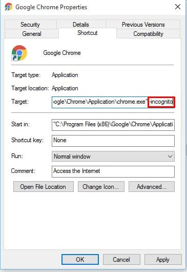 Κάντε το Google Chrome πάντα ανοιχτό σε κατάσταση ανώνυμης περιήγησης