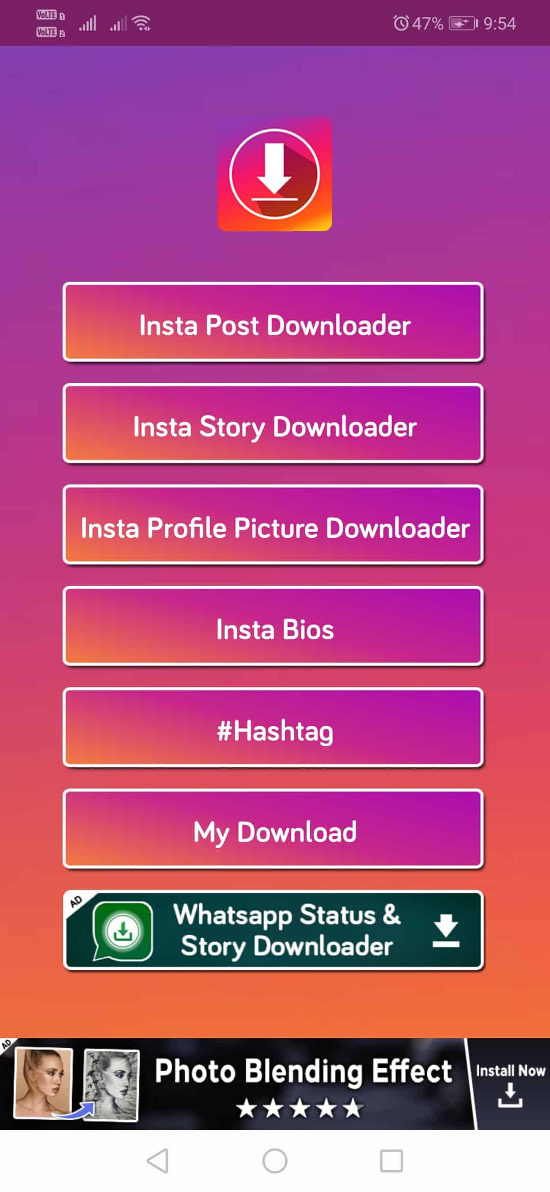 insta download android