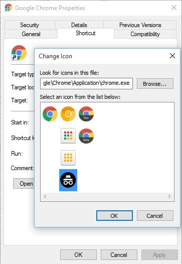 google chrome incognito pin start