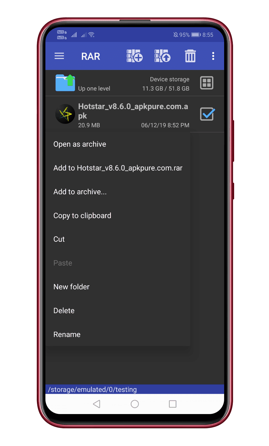 Tap On Add To Archive Option