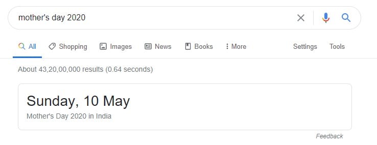 Search for special days