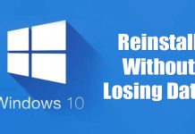 How To Reinstall Windows Without Losing Data
