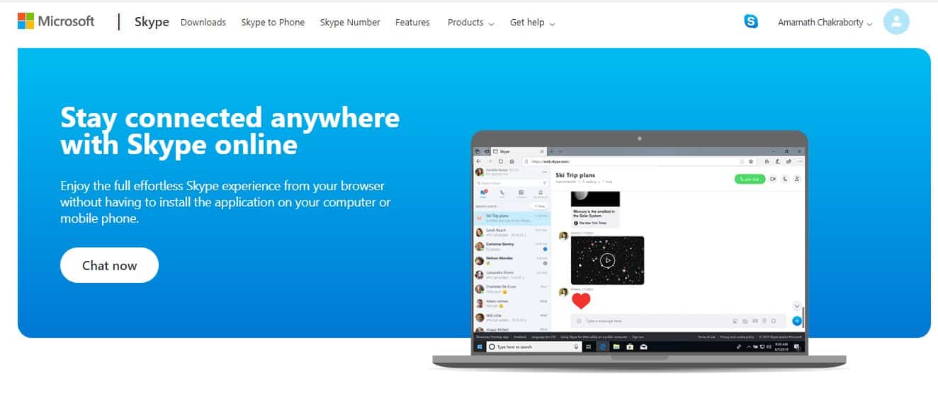 Skype for nettet