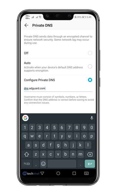 adguard private dns android