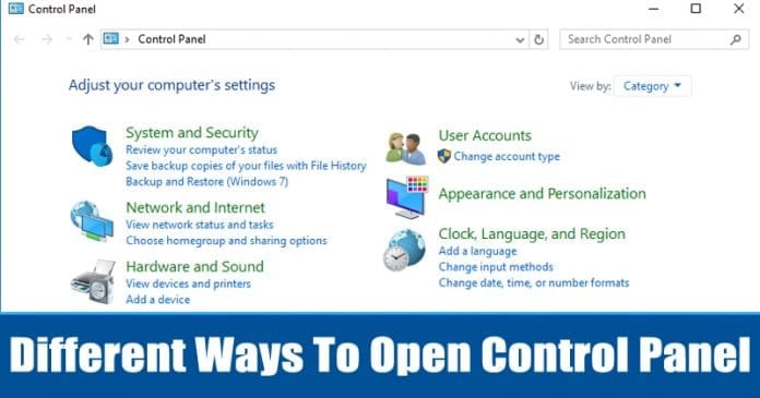 6 Different Ways To Open Control Panel In Windows 10