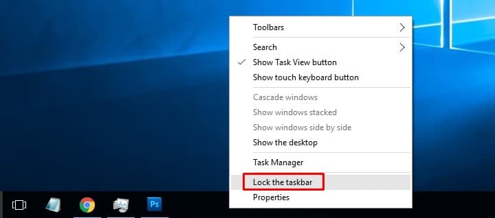 Uncheck the 'lock the taskbar' option