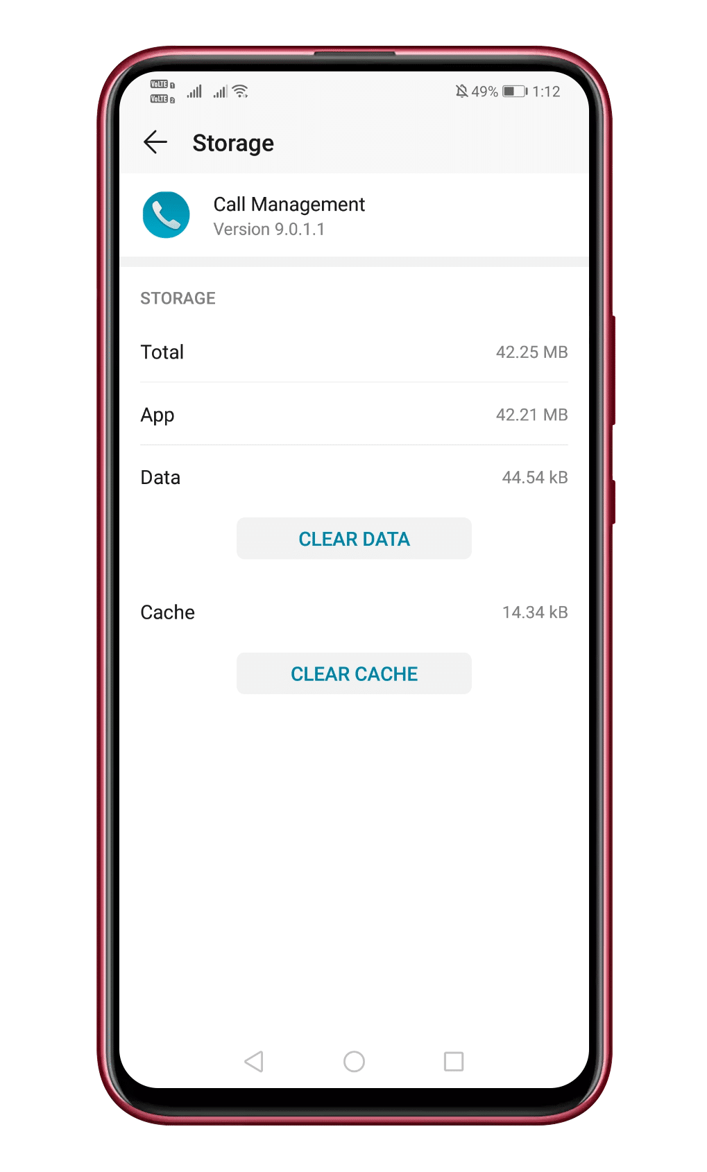 Tap on the 'Clear Cache' Button