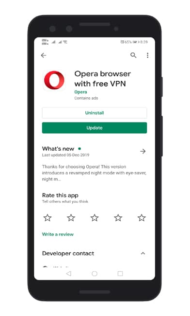 Update Opera Browser