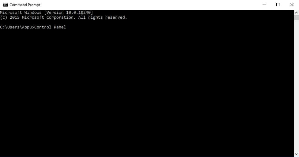 Open Control Panel From Command Prompt