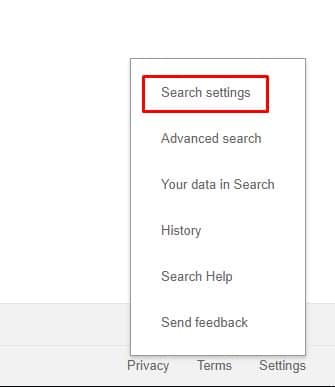 Select 'Search Settings'