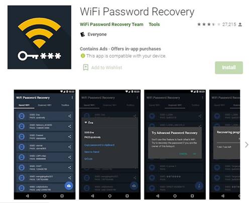 Scarica e installa l'app Wifi Password Recovery