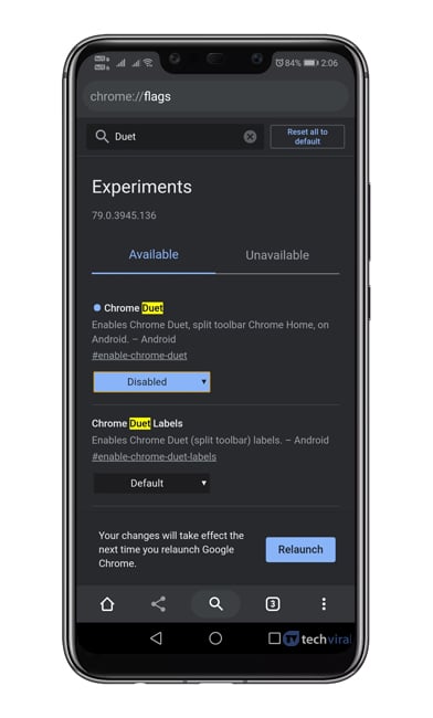 How To Enable The New Duet Menu Of Chrome Browser On Android - 34