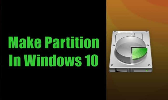 How To Make Partition In Windows 10 Without Any Software