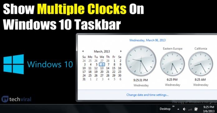 How to Add Multiple Clocks on Windows 10 Taskbar