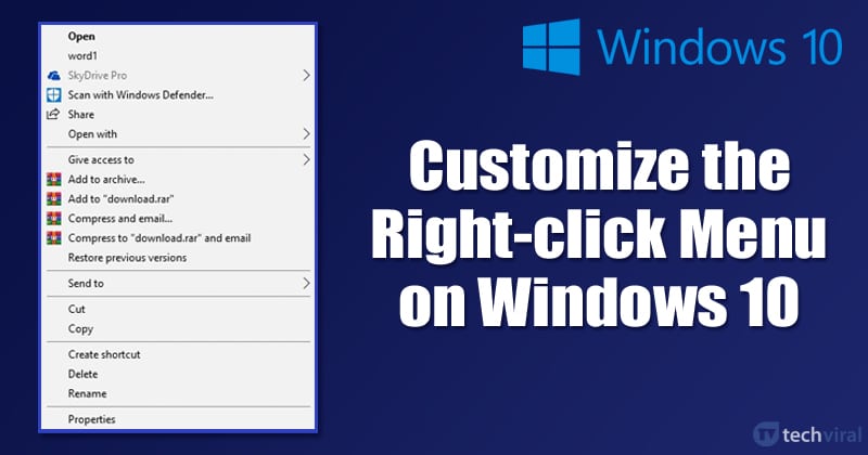 How To Customize The Right Click Menu On Windows 10 Pc 11 Click: Get Context Droidwin - Vrogue