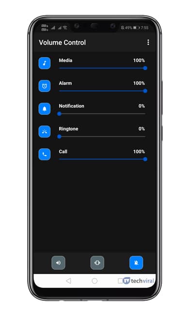 Main interface of the app
