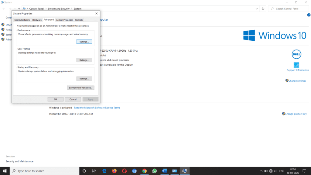 Reset Virtual Memory in Windows 10