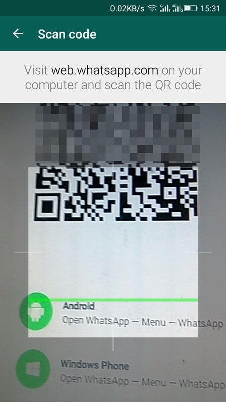scan the QR sign on the PC